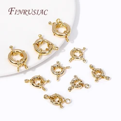 14k Gold Plated Brass Metal Jewelry Clasps Fasteners DIY Handmade Necklace Accessories 9/11.5/15MM Carabiner Spring Ring Clasps