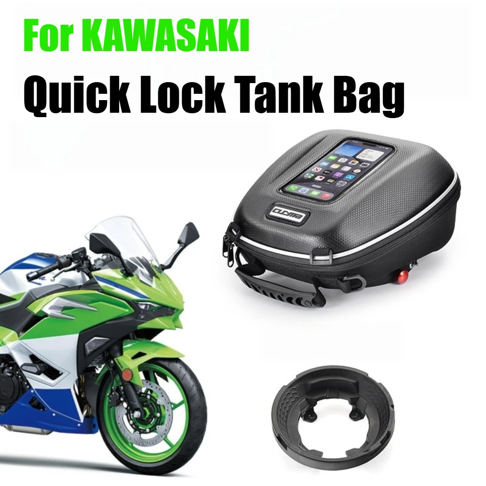 For KAWASAKI Z250 Z400 Z650 Z900 Z H2 Ninja 400 650 ZX6R ZX10R ZX25R 1000SX Versys-X 300 Motorcycle Tank Bag Quick Lock Luggage