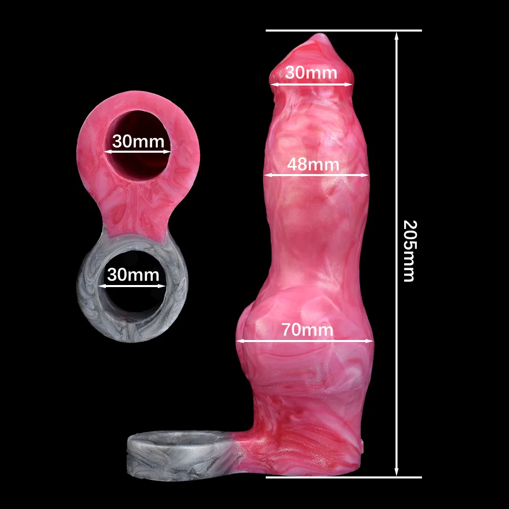 QKKQ Wearable Penis Sheath Fantasy Dog Knot Dildo Sex Toys For Man Cock Enlargement And Extender Masturbator Adult Products 18+