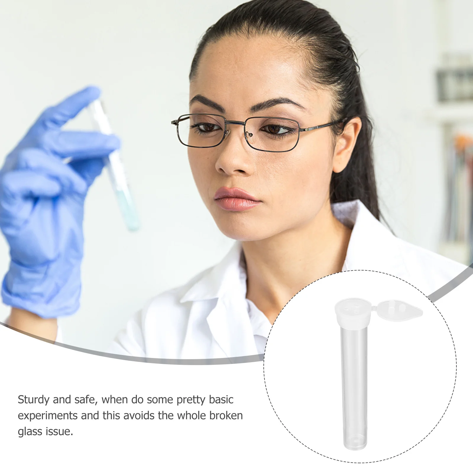 100Pcs 3G Test Tube Bottles Plastic Cylindrical Tubes with Three Holes Lid Reusable Secure Storage for Science Experiments