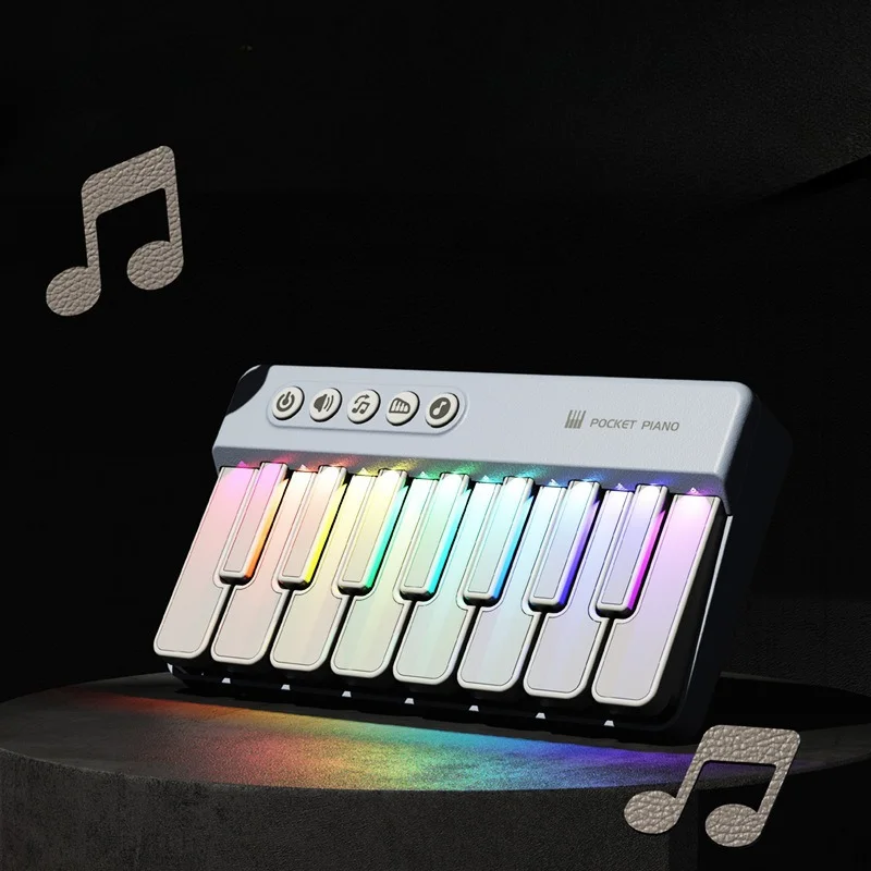 レインボーキーボードピアノ ライトアップキー付き 幼児向け教育用楽器 早期学習楽器おもちゃ