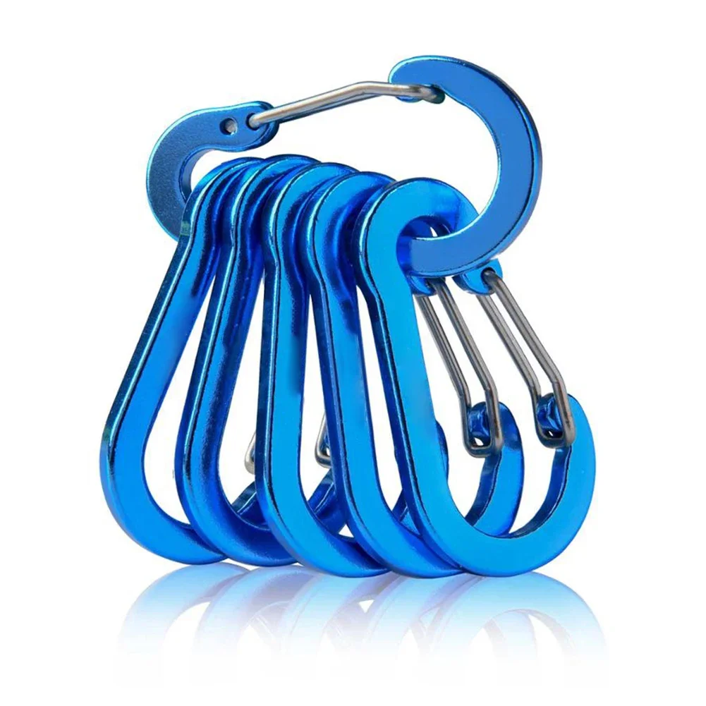 6 stücke Karabiner Clip Aluminium Legierung Schlüsselbund Lock Schnalle Snap D-Ring Clip Outdoor Rucksack Camping Multi Tool Angeln wandern Haken – Detail 22