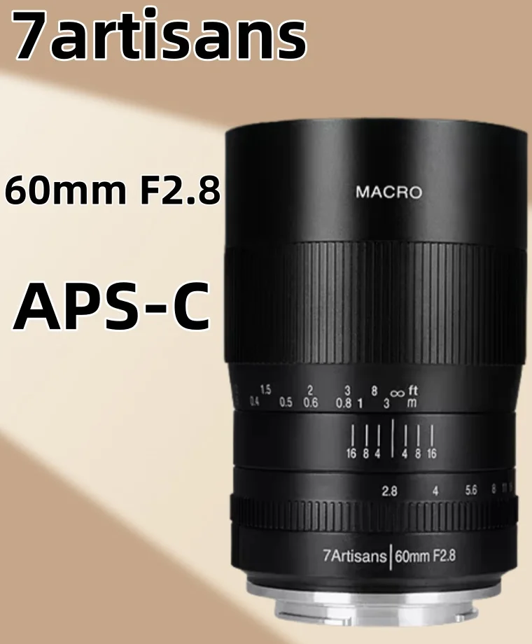 7artisans 60 мм F2.8 APS-C Ручной макропремьер-объектив для Canon EOS-M M50 M50 Mark II Sony E ZVE10 Fuji FX X-A1/ X-T1 XT30