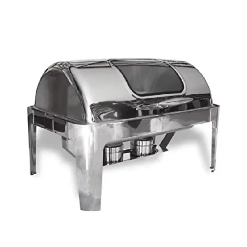 Food Heater Hot Pot, Hot Pot with 2 Burner Holders Hotel Buffet Food Heater, Dome Cover