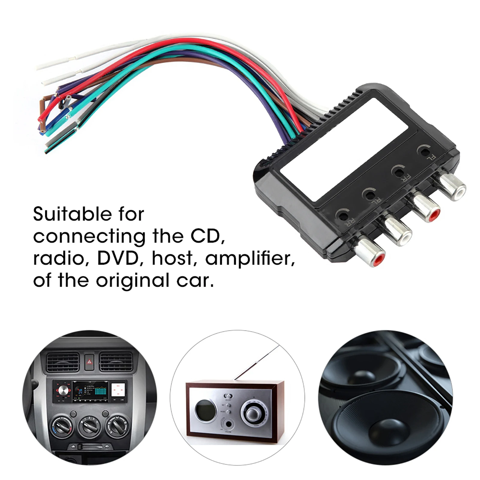 

Audio Converter Car Audio Converter Car Stereo Subwoofer 4 Channel High to Low Audio Converter with Power Amplifier Control Wire