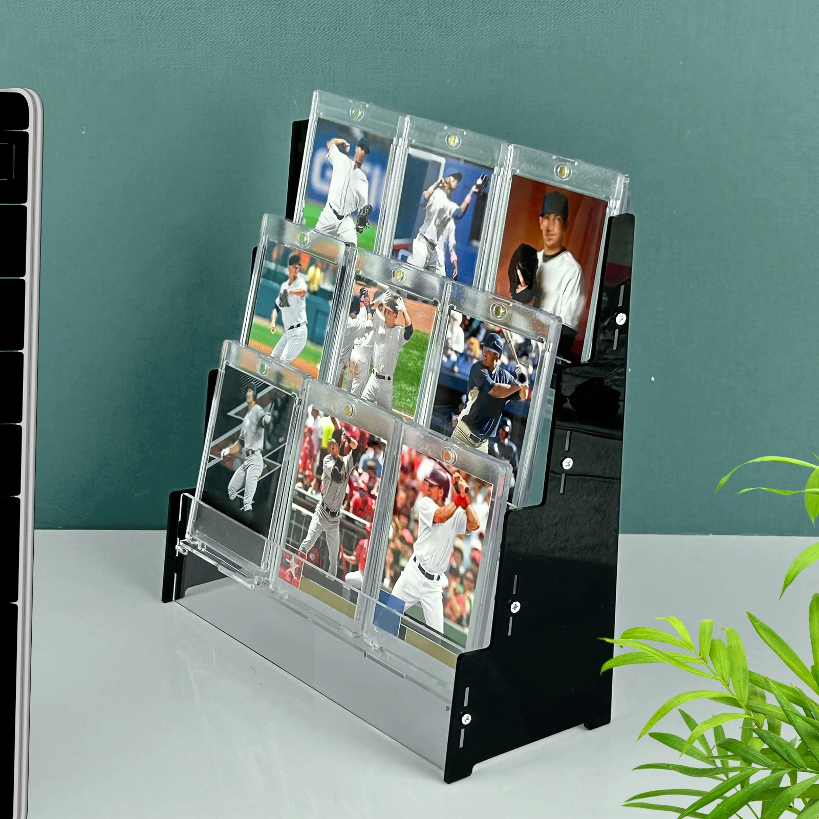 Sports Card Display Shelf Shelf Tabletop Hold 12 Graded Cards Acrylic Shelves for Home Exhibitions Retail Shop Window Display