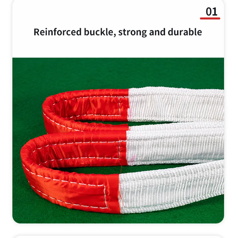 Hot Sale Safety Factor Double Ply Flat Polyester Webbing Belt Industrial Lifting Sling