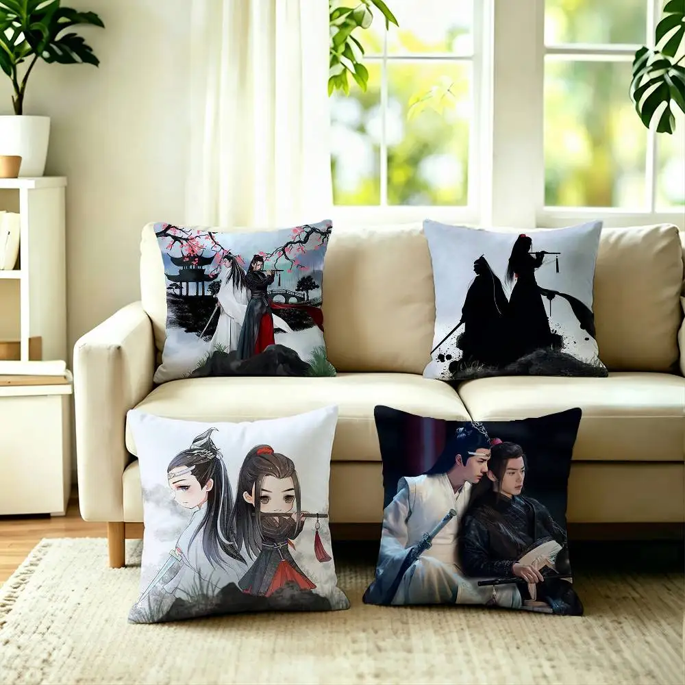 The Untamed-Xiao Zhan Wang Yibo Pillow Case Square Double-Sided Sofa Cushion Cover Bedroom Bedside Pillow