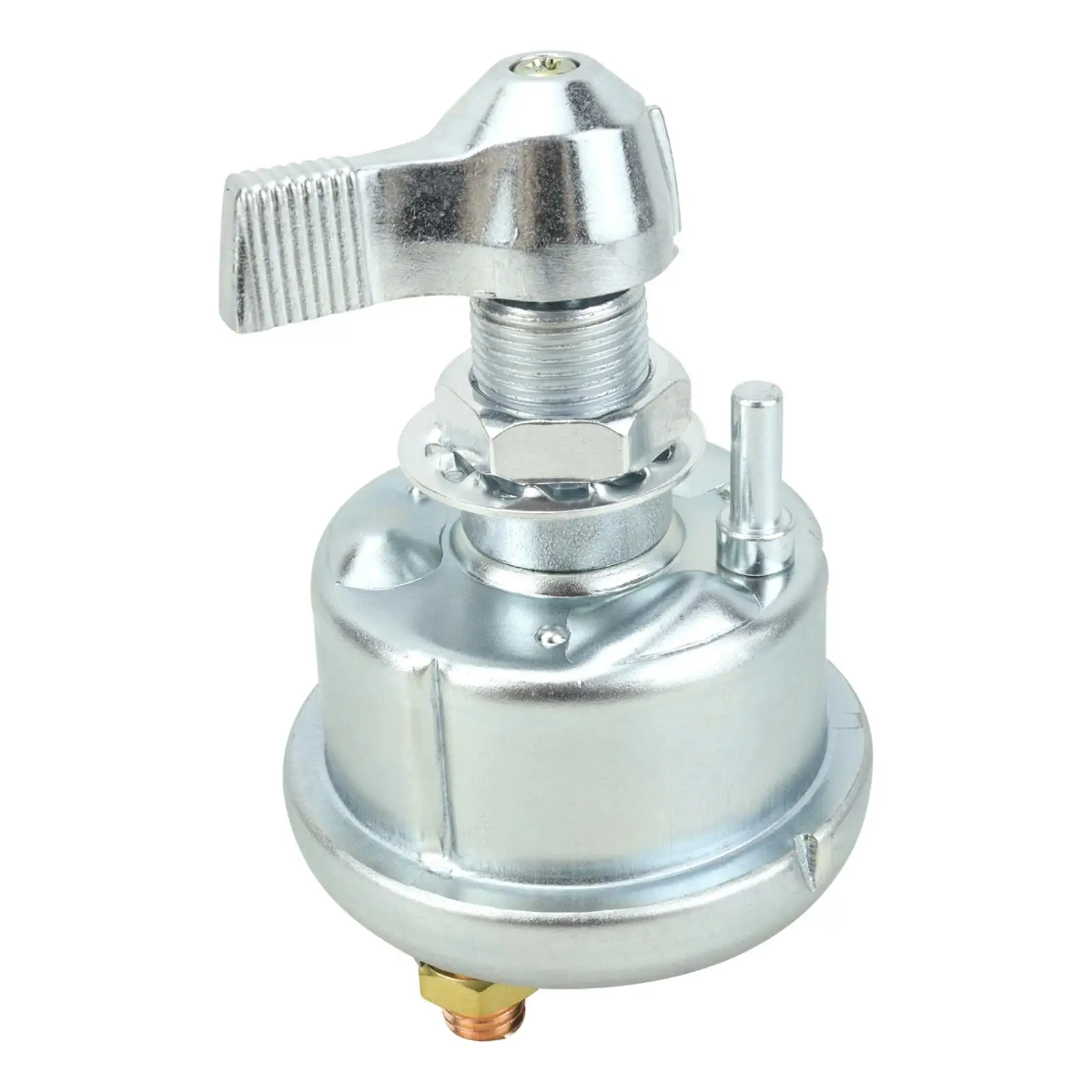 Universal Power Disconnect Switch for Automotive Use with Ridged Handle and Threaded Mounting