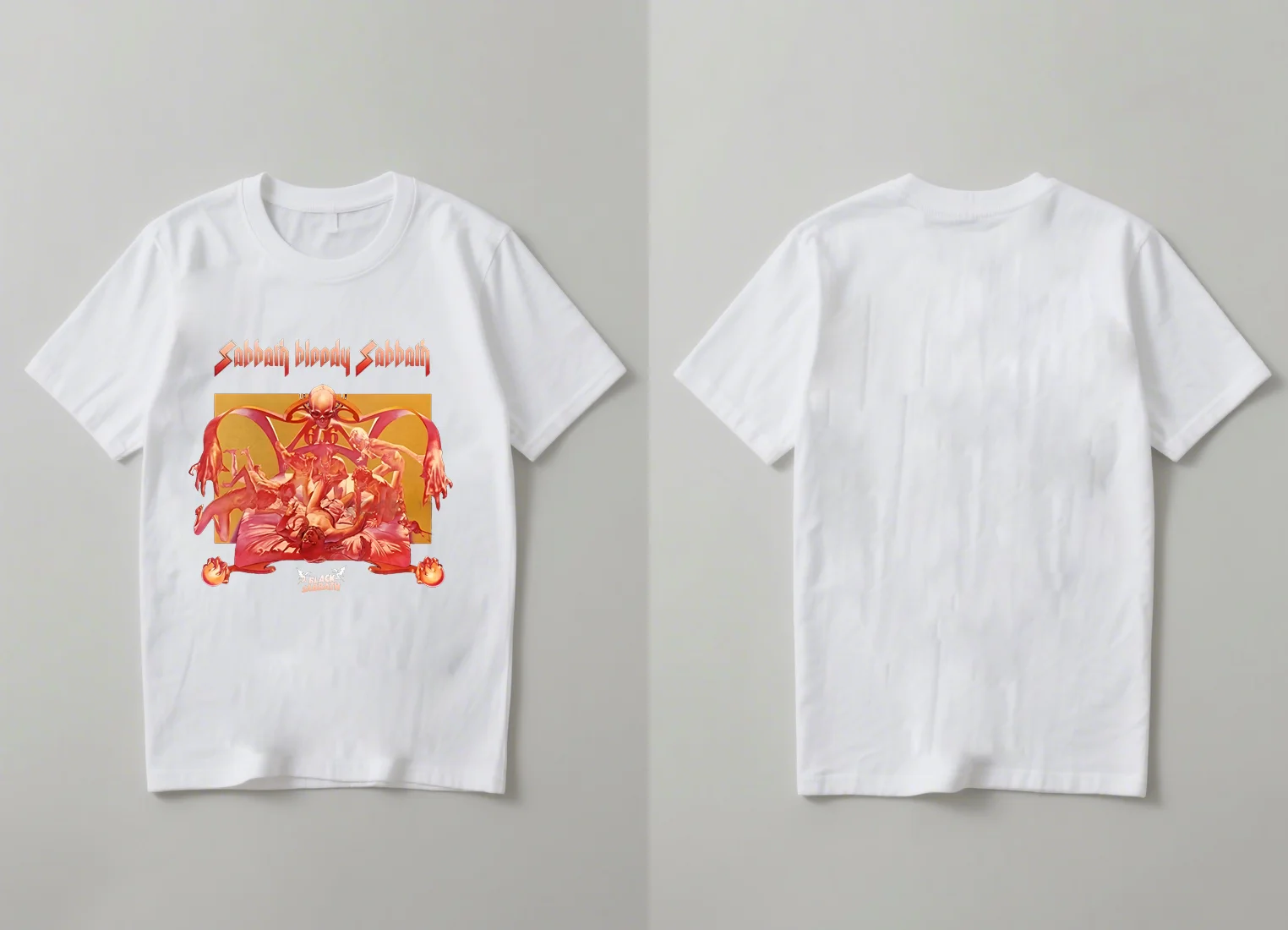 เสื้อยืดลำลองพิมพ์ลายผู้ชายรุ่นใหม่ปี 2025 เสื้อยืดลายกราฟิก“Sabbath Bloody Sabbath”เหมาะสำหรับทั้งผู้ชายและผู้หญิง