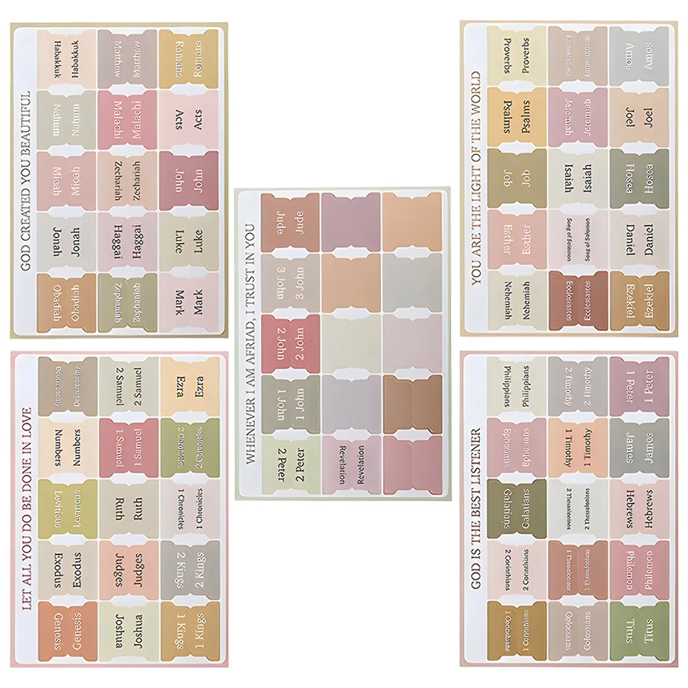 5 Sheets Bible Tabs Large Print Laminated Bible Tabs Easy Read Bible Book Tabs Study Bible Index Tabs Old New Testament