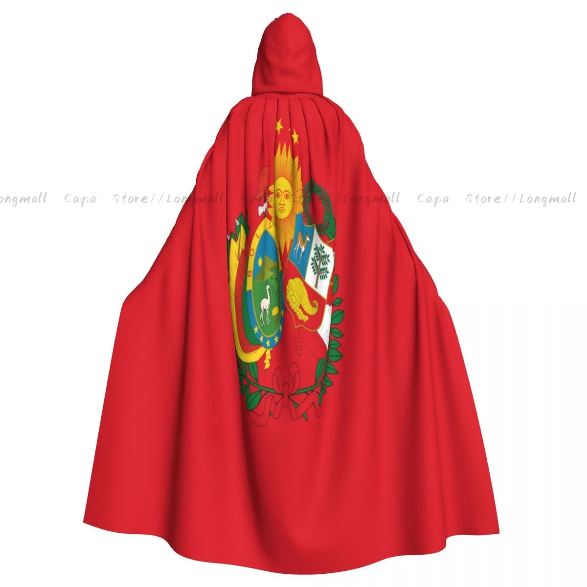 Witch Cloak Flag Of The Peru Bolivian Confederation Halloween Cosplay Costume Unisex Adult Cloak Retro Ages Cape