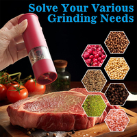 Electric Salt And Pepper Grinder Set, Automatic Peppercorn Mill With Adjustable Coarseness, One-Handed Operation, USB Rechargeab