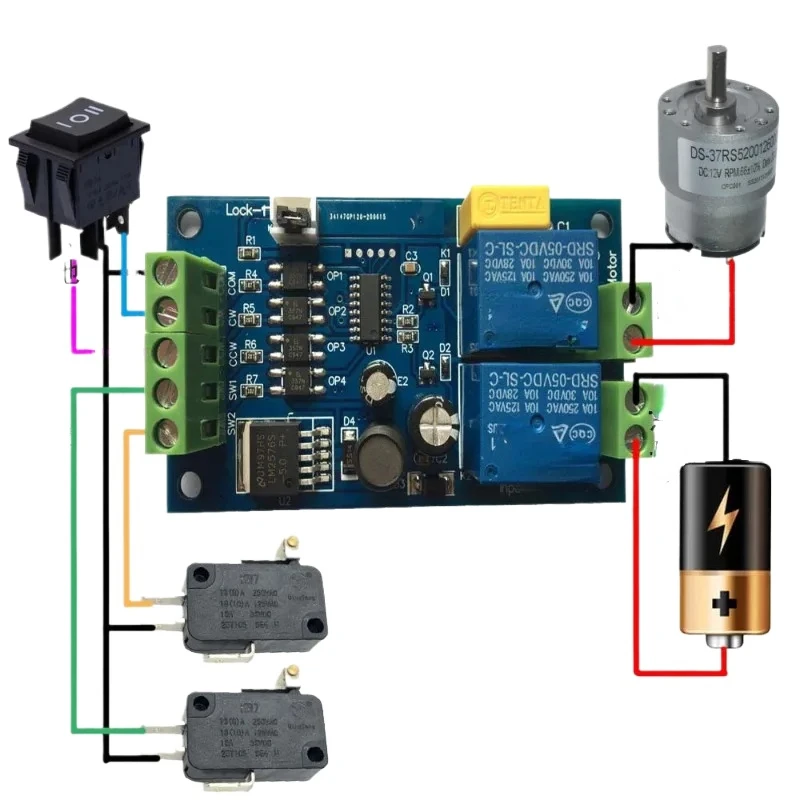 DC motor with limit lift motor module wide voltage 6-40V brake with remote control