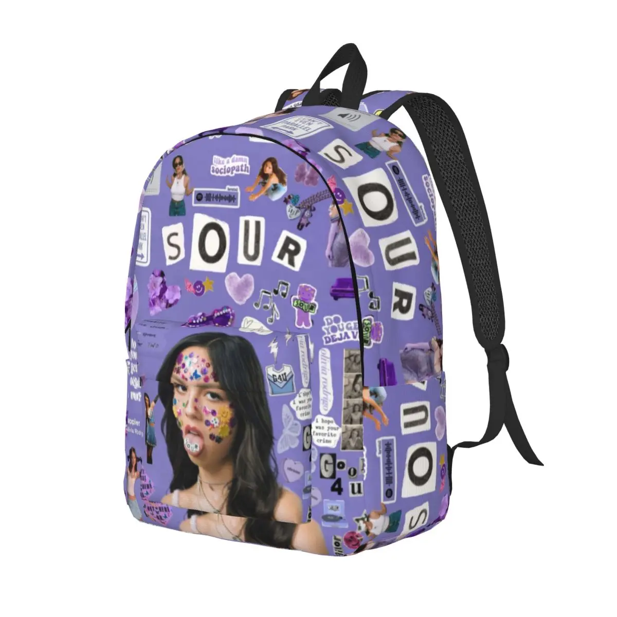 Olivia Vampire Rodrigos Sour Printed Lightweight Casual Schoolbag For School, Outdoor, Shopping, Office 15.7in 17.7in