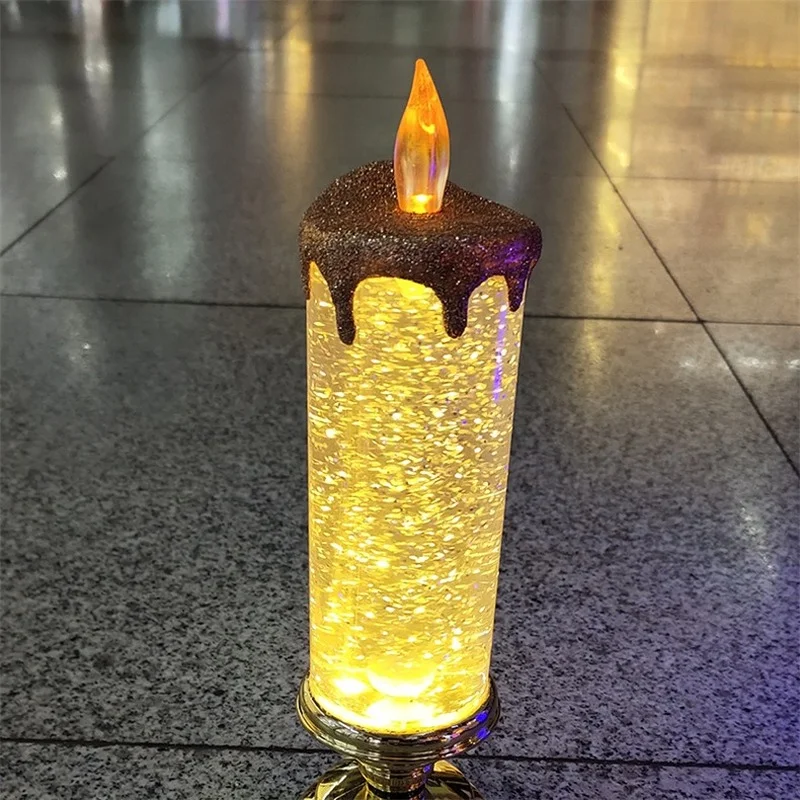 LED Water Candle Color Changing Electronic Rechargeable Waterproof Color LED with Glitter Candle Usb Charging Home Decoration