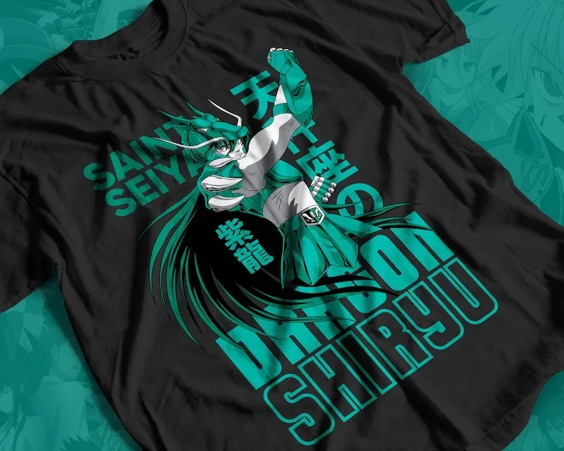 Shiryu T-shirt Unisex, Saint Seiya Anime Lover Shirt, Graphic Anime Tee