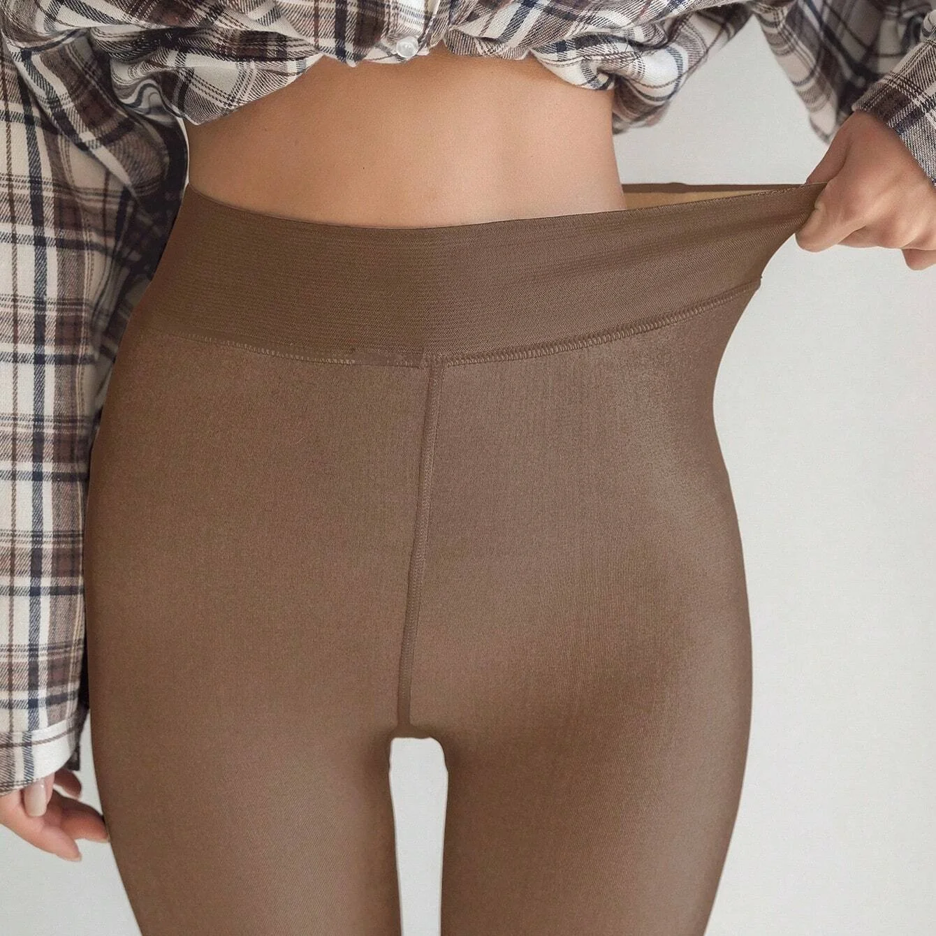 เลกกิ้งสตรี 1 ชิ้นพร้อมขนแกะหนาเหนือถุงน่องความร้อนทุกวันในฤดูใบไม้ร่วง/ฤดูหนาว