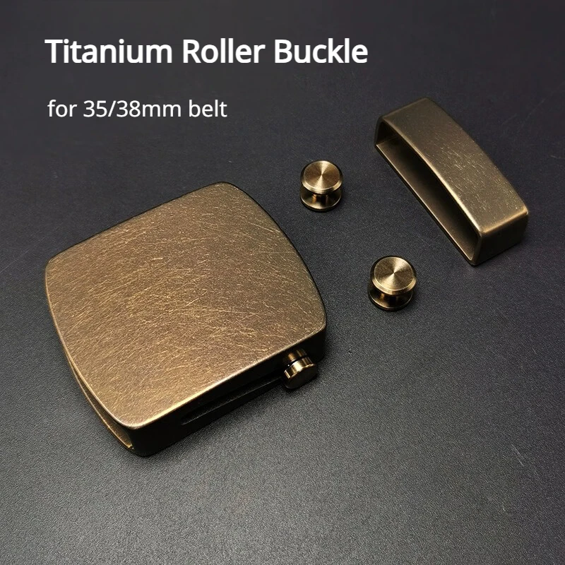 

35/38mm Automatic Roller Belt Buckle For Men Pure Titanium Outdoor Buckle Titanium Alloy High-Strength Belt Accessories