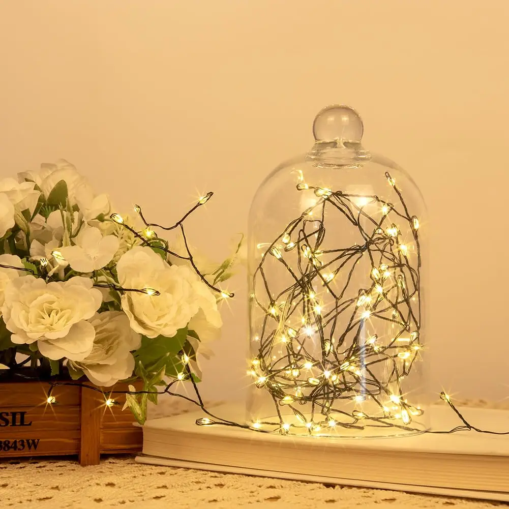 Fairy Lights Green Wire Outdoor 36M Cluster Christmas Tree LED String Light Garland For New Year Street Party Wedding Decoration