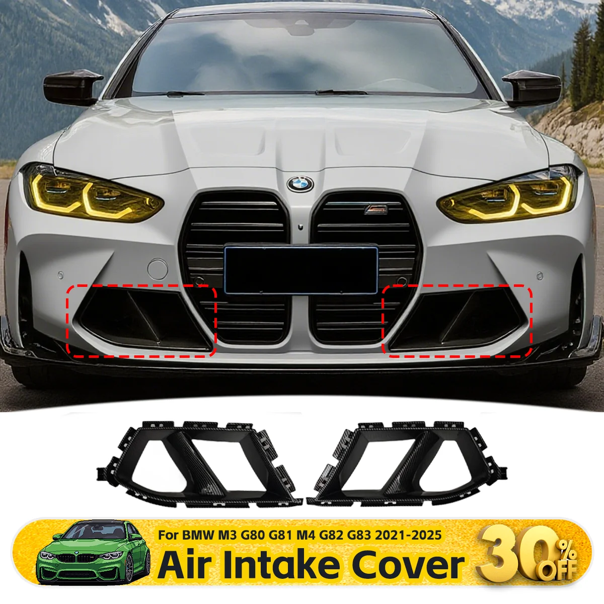 

Передний бампер, боковая вентиляционная отделка, противотуманная фара, лампа, капот, впускная рамка, крышка, решетка для BMW G80 G82 G83 M3 M4 2021-2024, комплект тюнинга автомобиля
