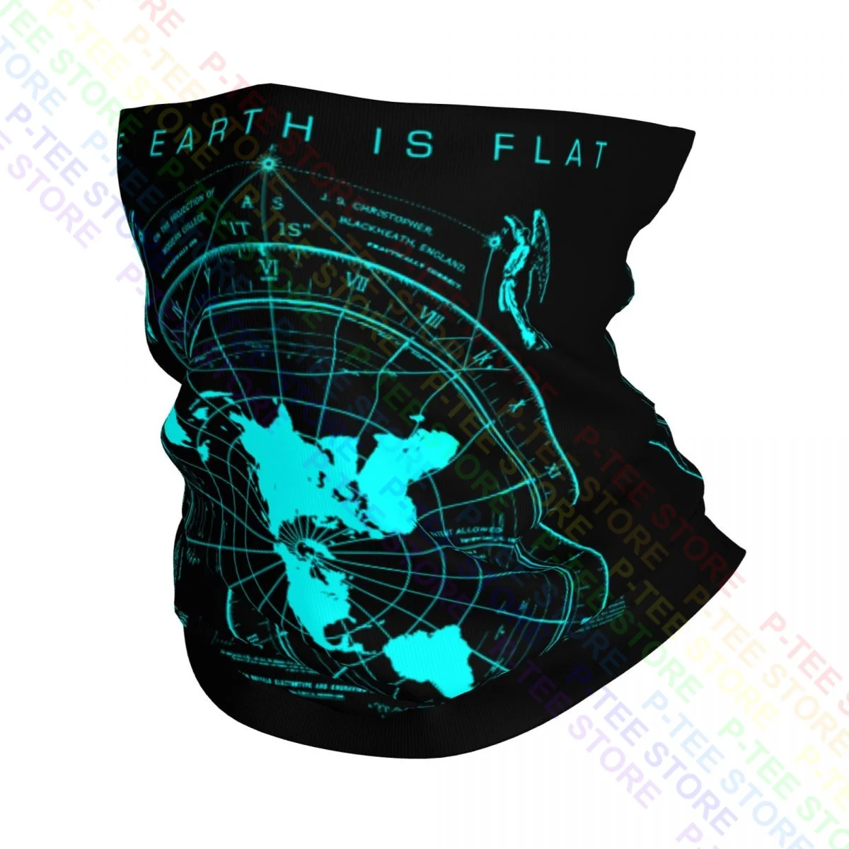 Mapa plano de la tierra, la tierra es plana, Firmament Plies, nueva orden mundial, cuello, polaina, pañuelo, máscara facial, Ourdoor