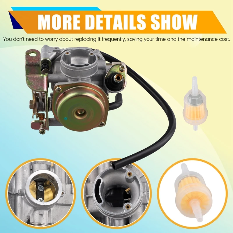 Carburetor With Fuel Filter For E-TON Rover & Viper 70Cc 90Cc RX4-70M RX4-90R Eton 811613, 813802