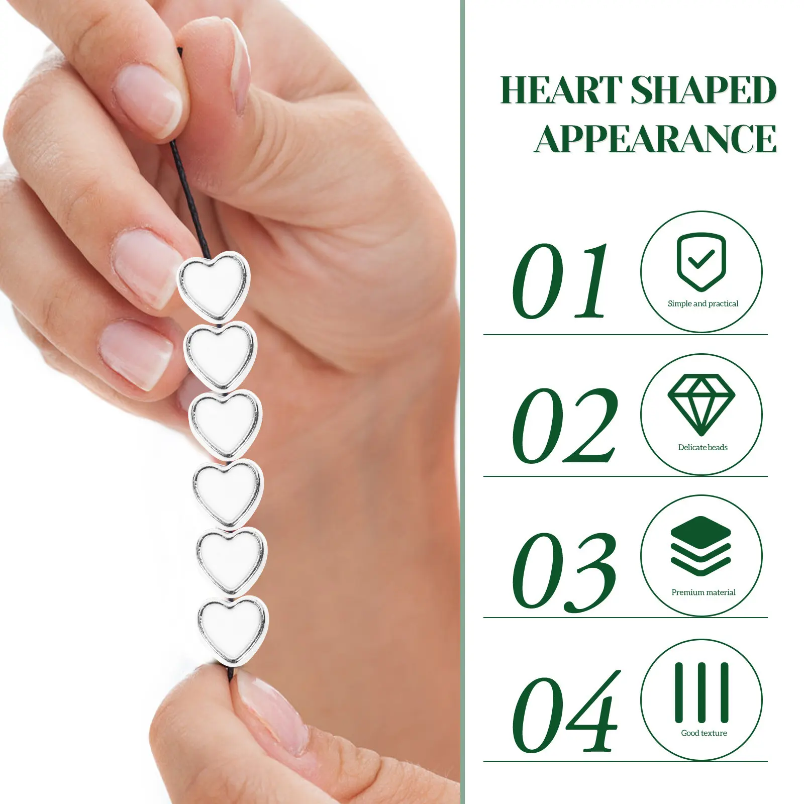 

100Pcs Delicate Alloy Beads with Hole for DIY Jewelry Making Necklace Bracelet Pendant Brooch Beaded Curtain Hair Accessory