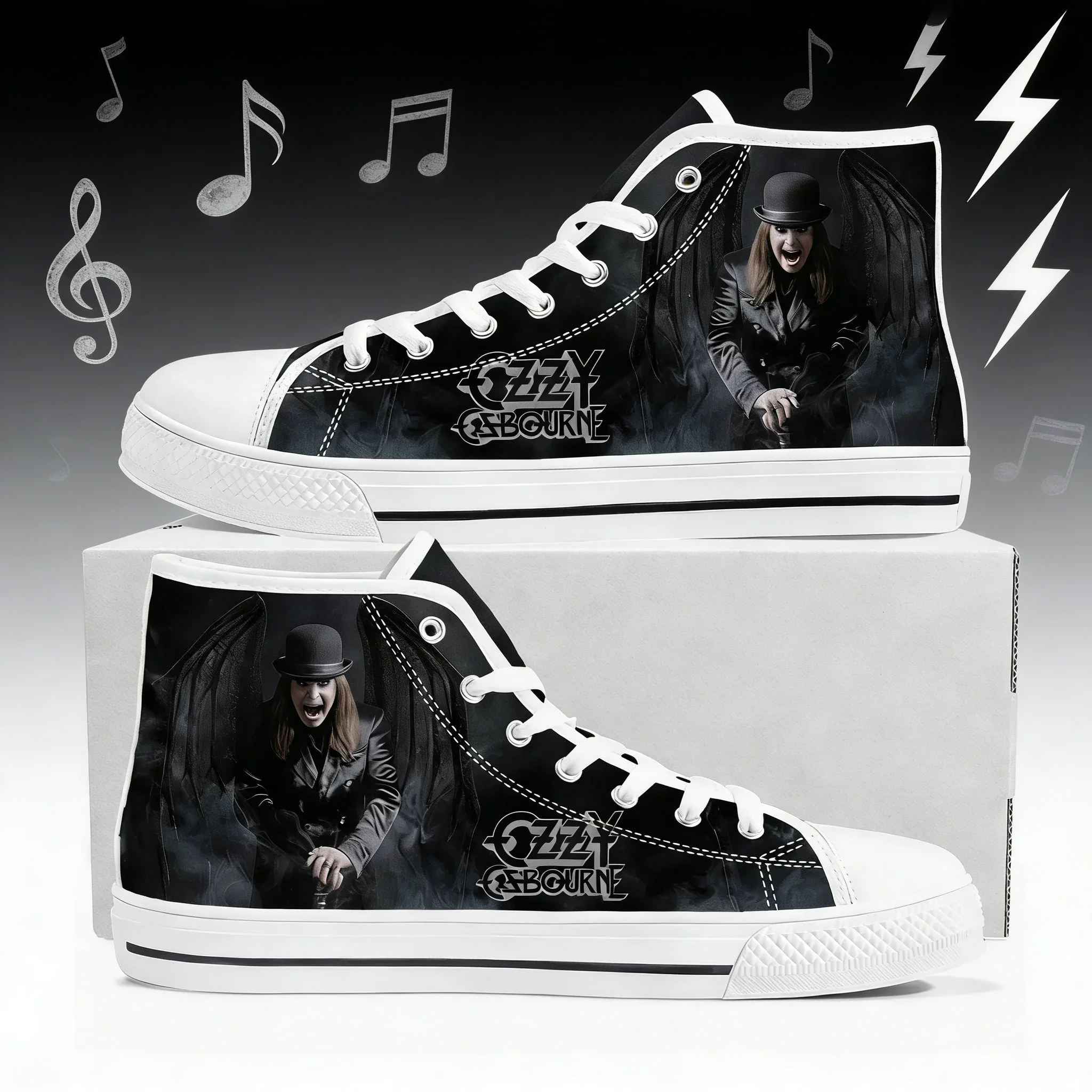 

Кеды Ozzy Osbourne Custom High Top Canvas, обувь для мужчин и женщин в стиле рок-певца, парная обувь