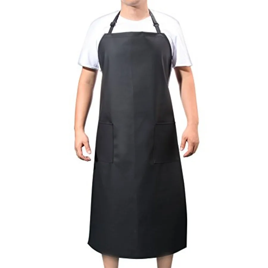 Rubber Vinyl 41.5'' Waterproof Apron for Men Women, Dishwashing, Chemical Lab Work Apron Butcher Apron PVC Grooming Apron