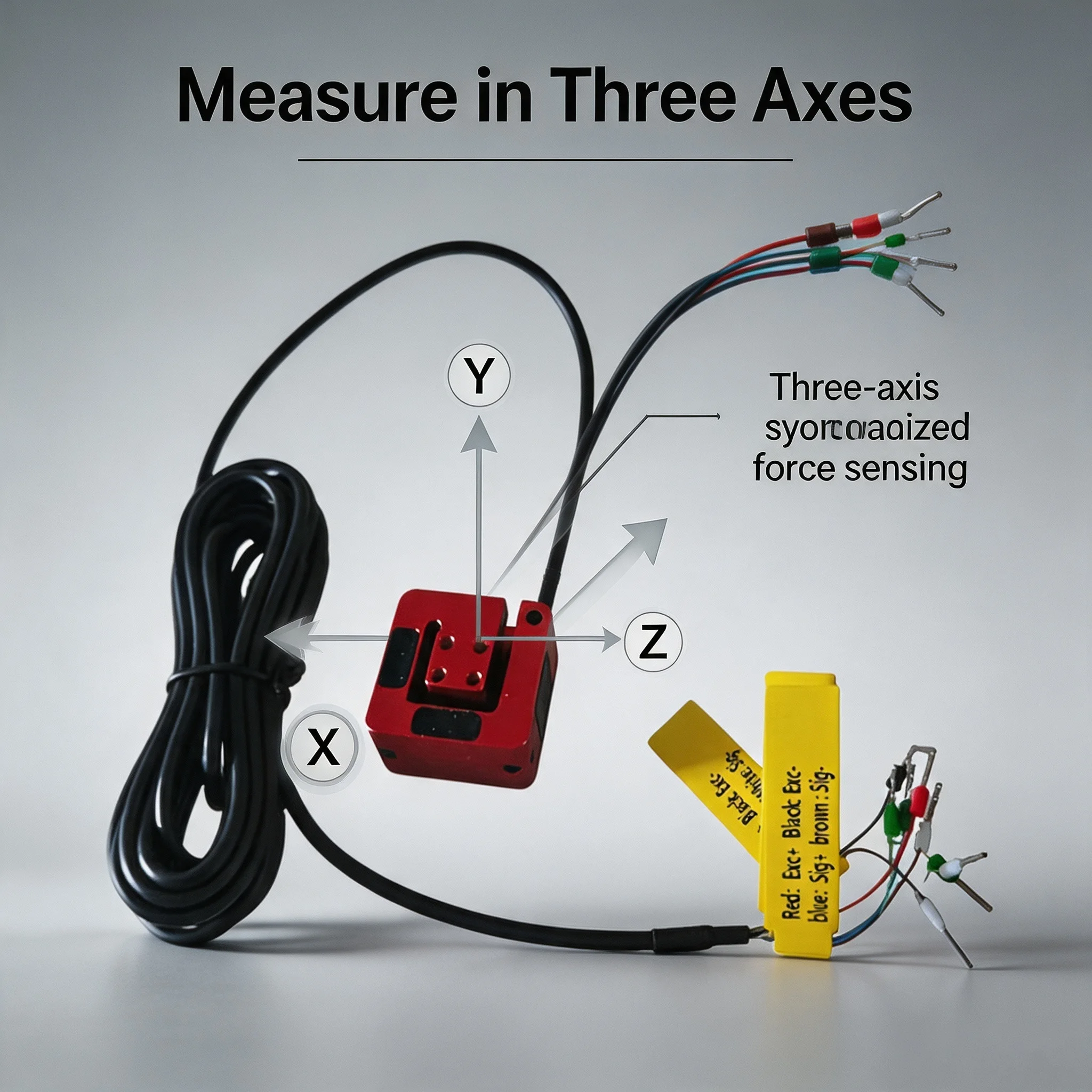 3-Axis Load Cell 10kg-20T XYZ Force Sensor Alloy 0.2% F.S Nonlinearity For Industrial Testing Robotics Systems