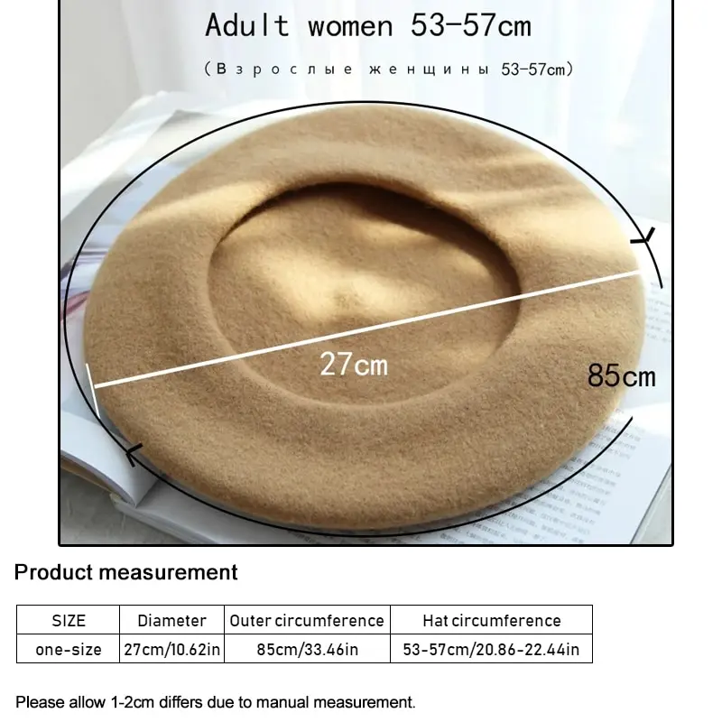 New Fashion Women Wool Thick Berets Artist French Painter Hat Girls Female Warm Walking Cap