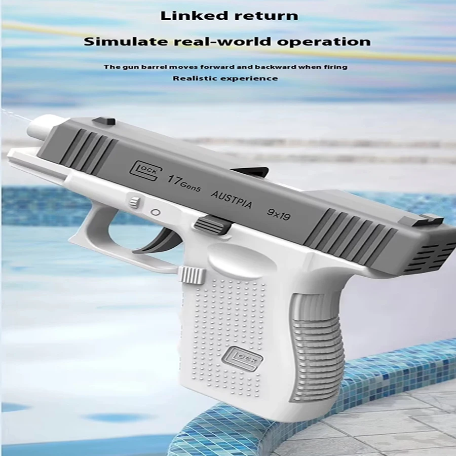 Pistola ad acqua meccanica a fuoco continuo per bambini, mini pistola ad alta pressione, pistole ad acqua per divertimento estivo, piscina da spiaggia all'aperto