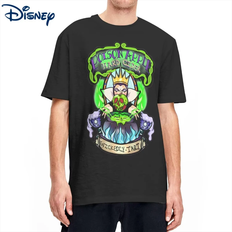 

Disney Tee Shirt Poison Apple Hard Cider Snow White Witch Men's T Shirt Round Neck T-Shirt Pure Cotton Summer Clothes