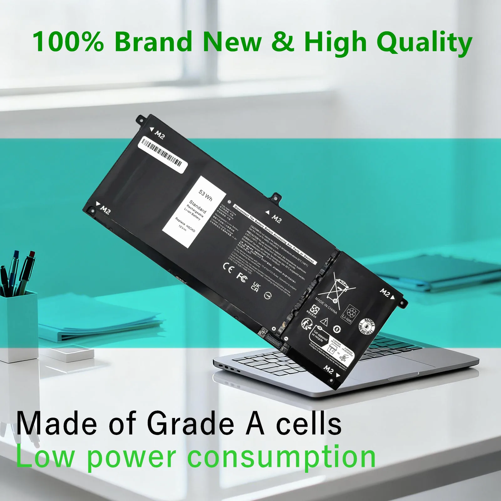 H5CKD JK6Y6 Laptop Battery For Dell Inspiron 5300 5301 5401 5408 5409 5508 5509 Latitude 3410 3510 Vostro 14 5402 5501 5502
