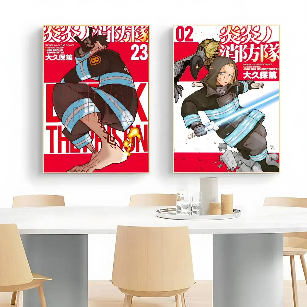 Blazing Supernatural Shonen Anime F-Fire Force Poster Wall Art Print Decorative Mural Home Decor Gift Unframed