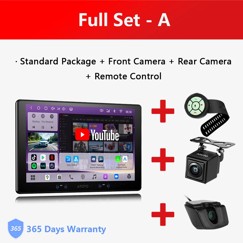 ATOTO 9 inch QLED Android Double Din Car Stereo Built-in 4G LTE