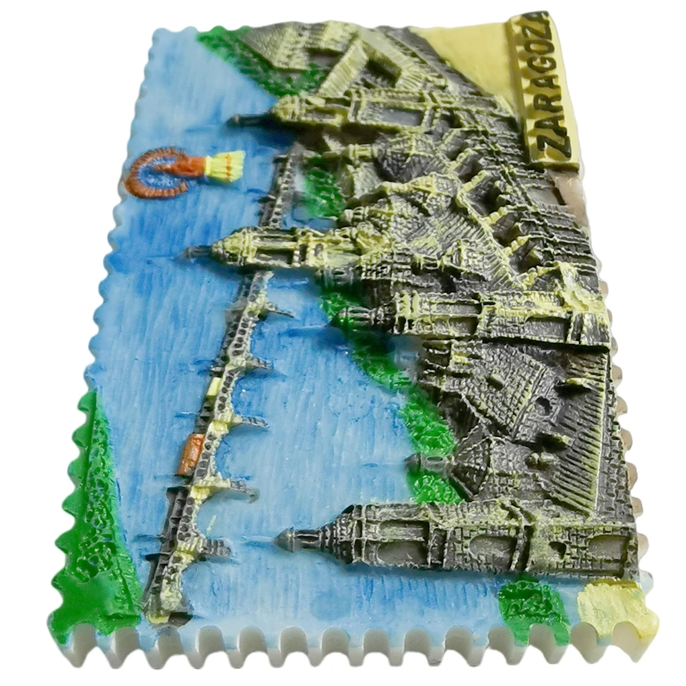 Zaragoza إسبانيا مغناطيس الثلاجة السفر تذكار الثلاجة الزخرفية المغناطيس رسمت باليد مجموعة الحرف اليدوية