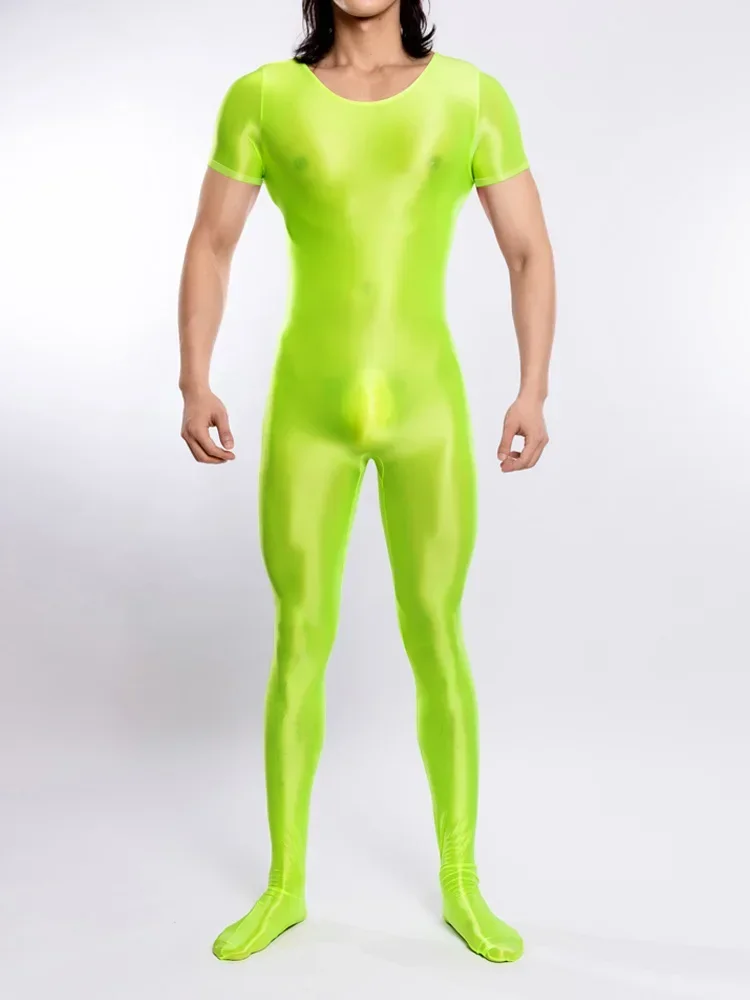 Combinaison en Satin Brcorporelle et Lisse à Haute artificiel asticité, Vêtement à Manches Courtes, Unisexe, Justaucorps Zentai Club