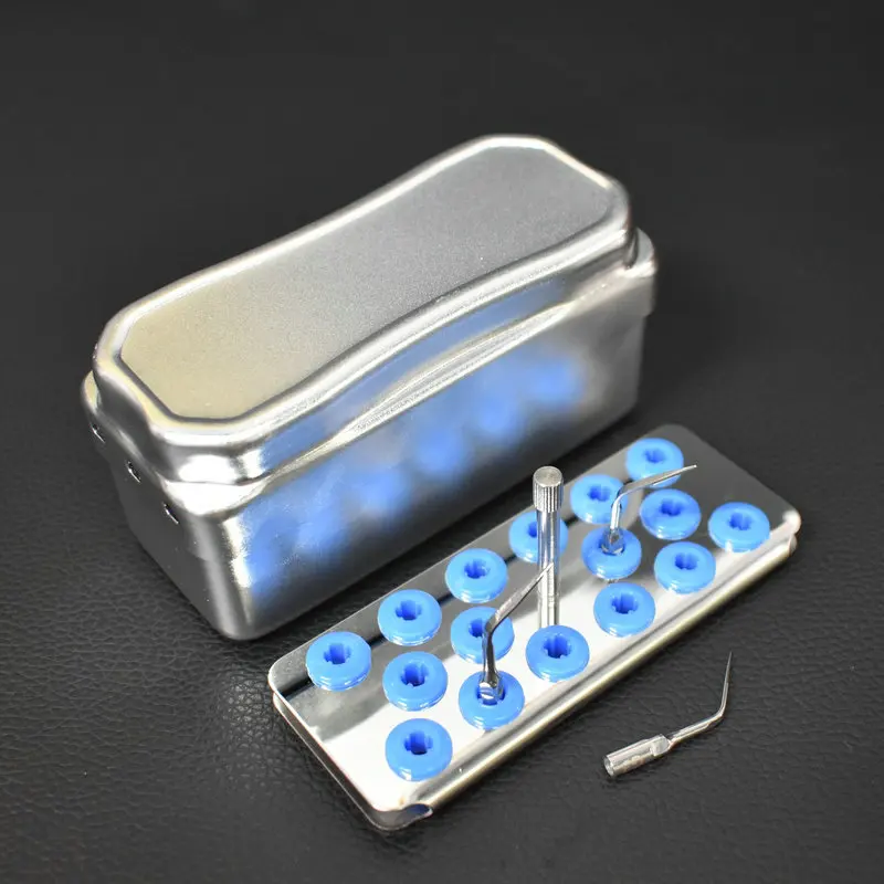 Dental Disinfection Box Endo Scaler Tip Metal Box Autoclave Sterilizer Case Burs For Oral Care Tools Random Color 16 Holes