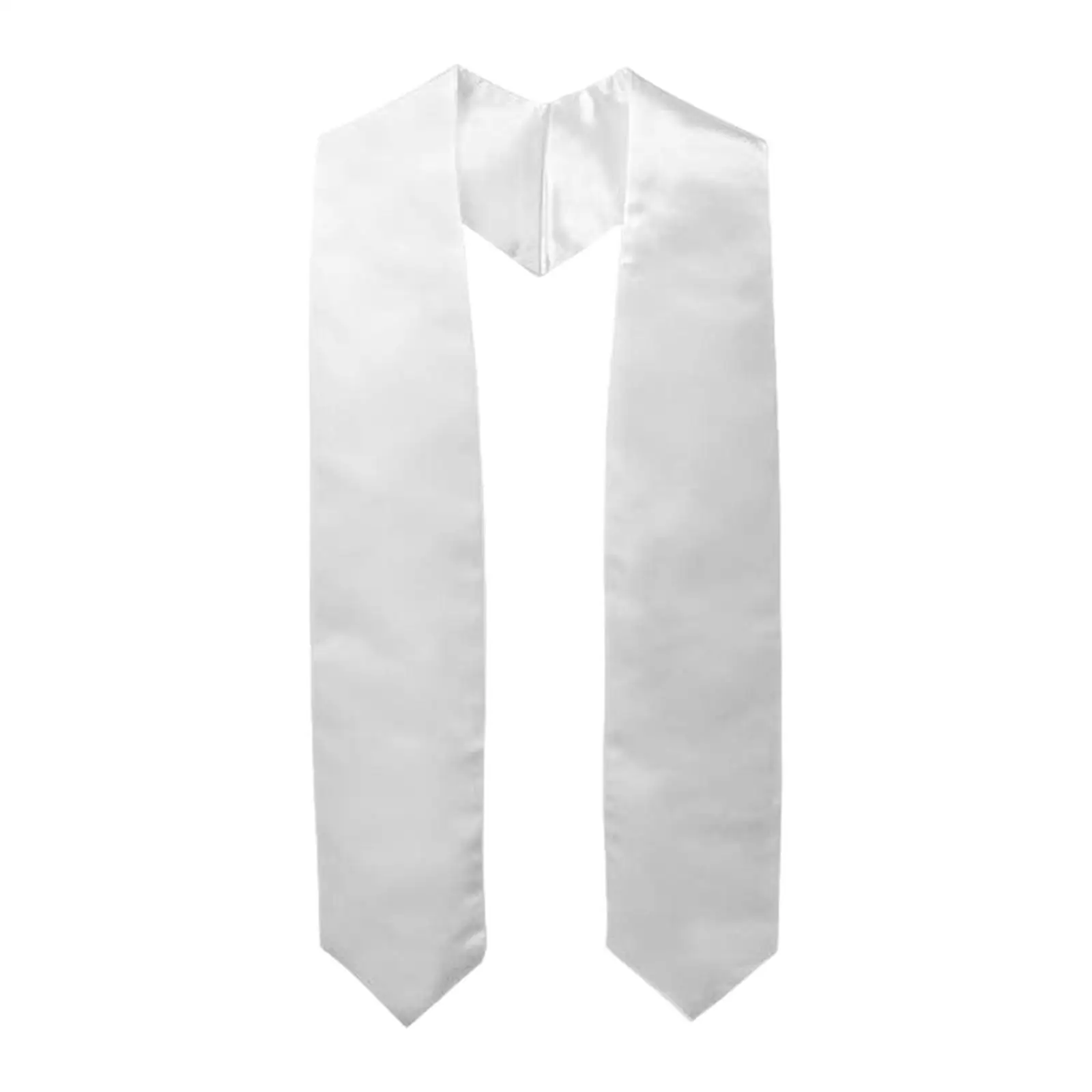 Solid Color Graduation Stole Plain V Shape Sash Shawl Bachelor Honor Scarf for University Gown Accessories