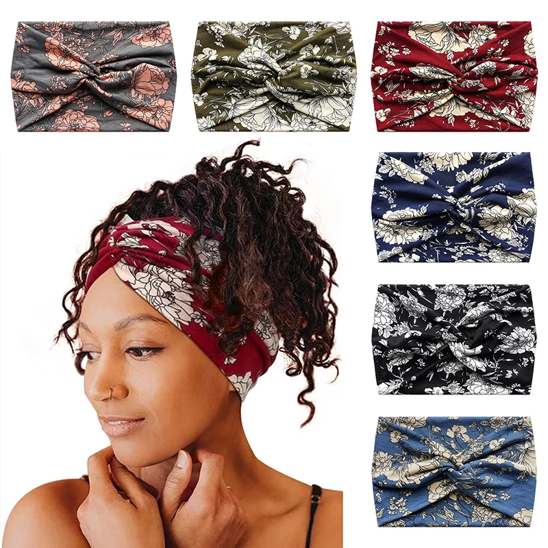 

Boho Style Wide Headbands For Women Extra Large Turban Workout Headband Fashion Yoga Hair Bands Twisted Thick Hair Accessories