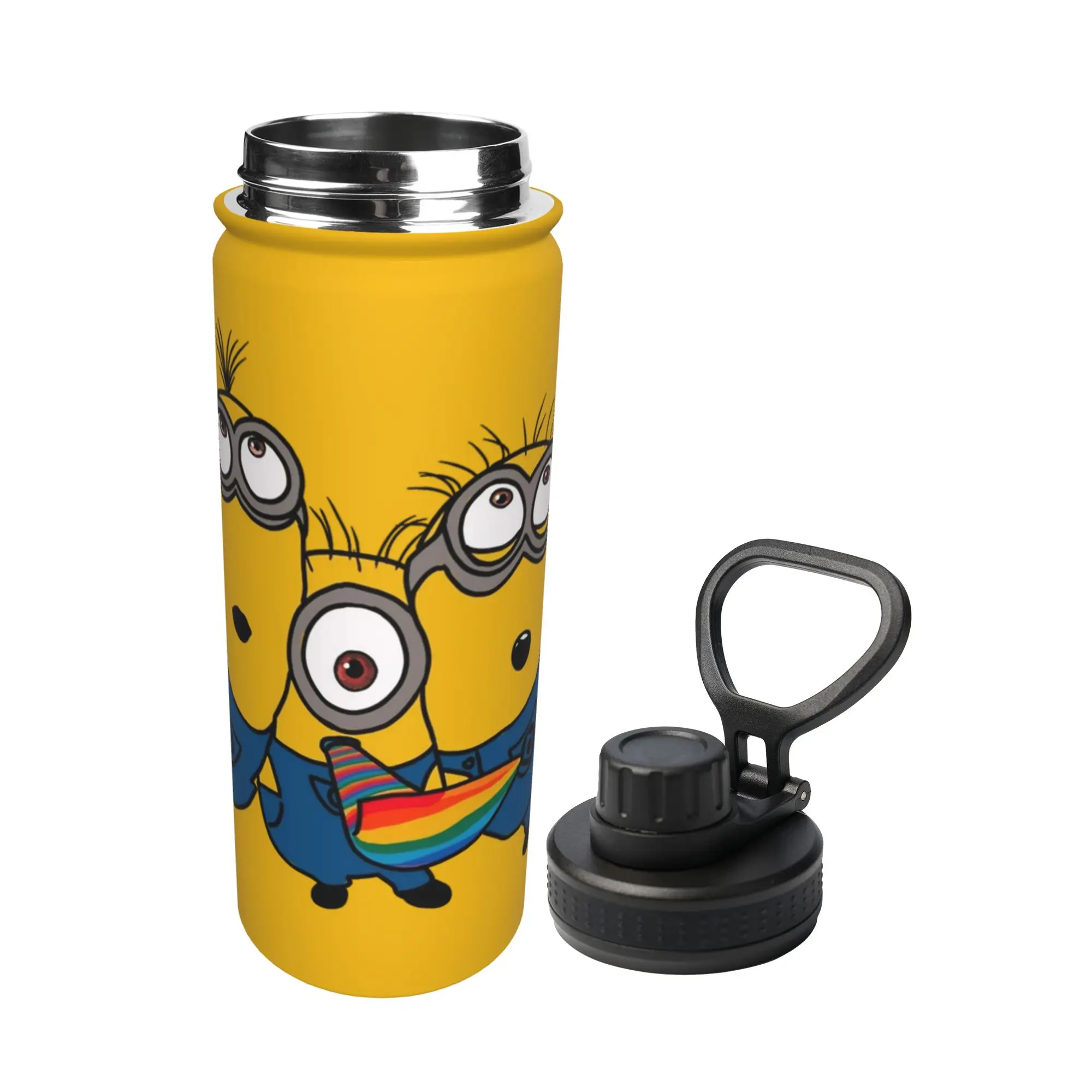 Cartoon M-Minions 18OZ Sports Insulated Kettle  Thermal Cup Stainless Steel Smoothie Tea Mugs Water Bottle