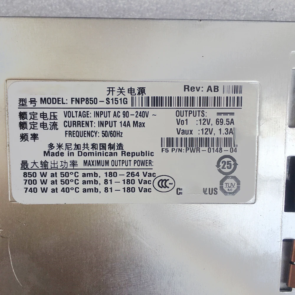 

Блок питания F5 для разборки 8950 8900 DPS-300N FNP850-S151G PWR-0148-10 со стабильной производительностью