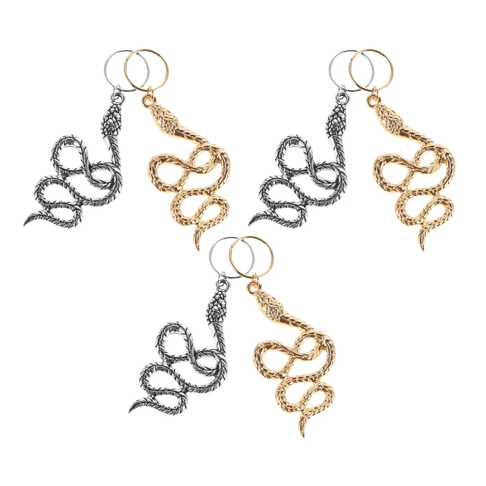 

Набор из 6 заколок для волос в виде змейки, африканские аксессуары для дредов, этнические спиральные украшения для волос, шармы для Хэллоуина, украшения для дредов