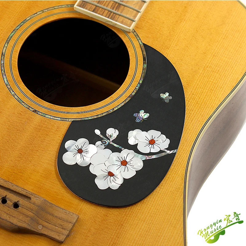 Color shell sealant protection board inlaid with true color shell rose lily guitar protection board accessories stick panel prot