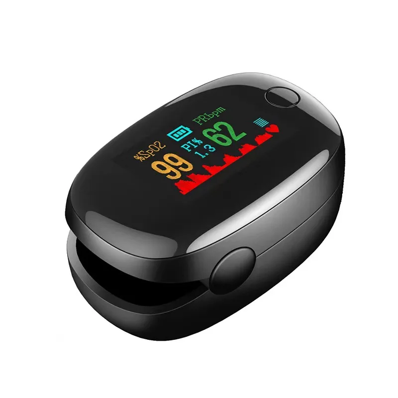 Finger Clip Heart Rate Meter Measure Fingertip Oximetry PI Value Monitor Pulse Black Gem Oximeter Heart Rate Monitor Portable