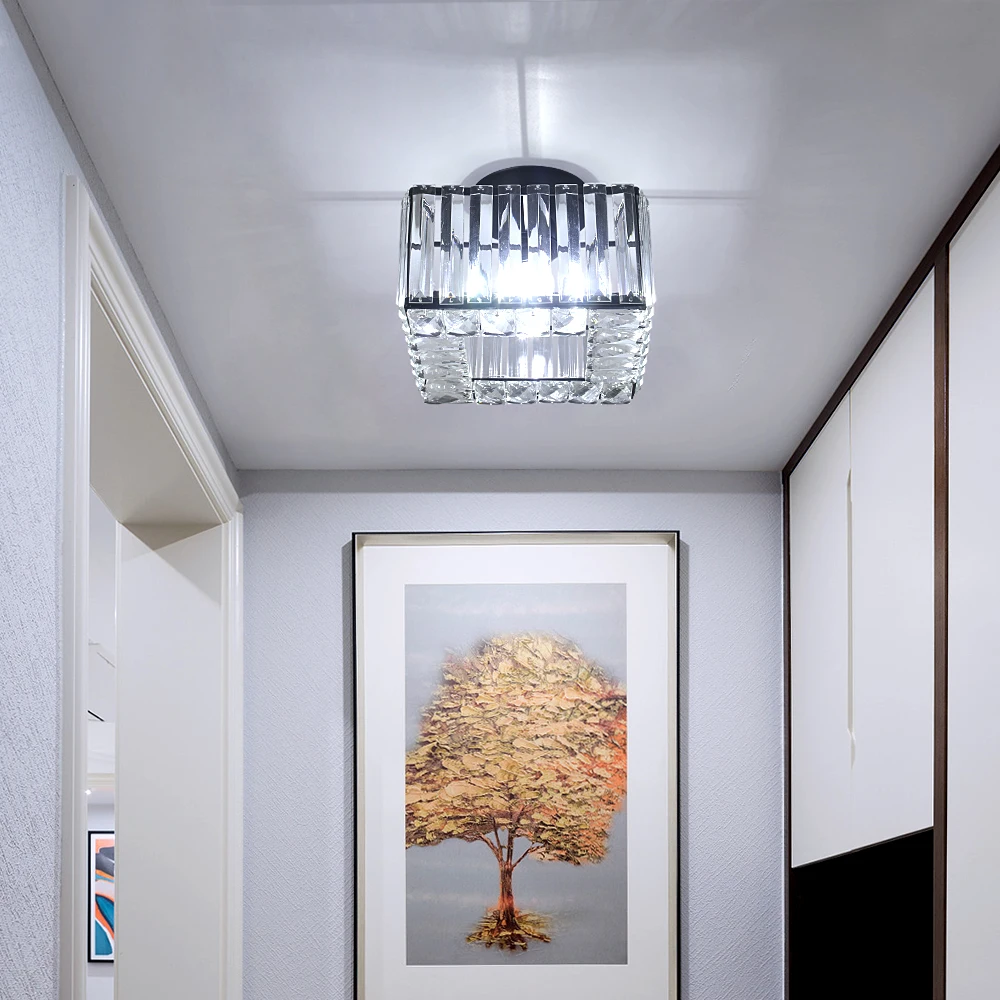Led Pendant Light Modern Crystal Chandelier Kitchen Island Ceiling Lamp Dining Table Lustre Aisle Home Decor Corridor Fixture