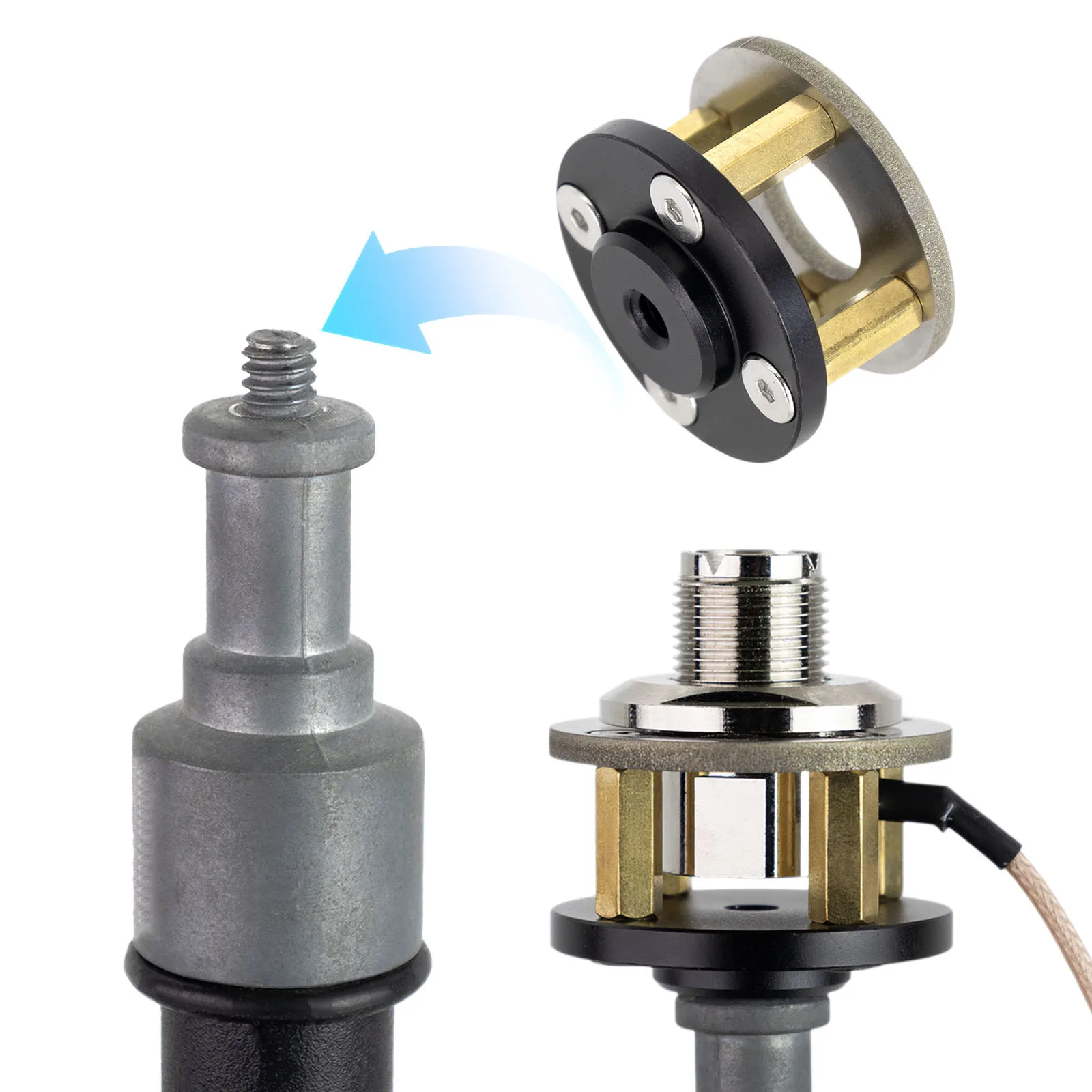Tripod Antenna Installation Bracket Ham Radio Antenna Tripod Adapter for PL-259 Connector Reception Shortwave Antenna Base