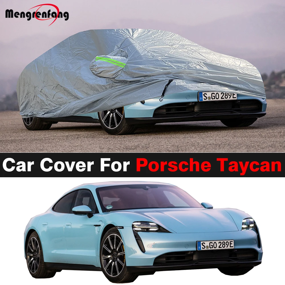 

Full Car Cover For Porsche Taycan 2019-2025 Outdoor Auto Sun Anti-UV Rain Snow Wind Protect Cover Dustproof